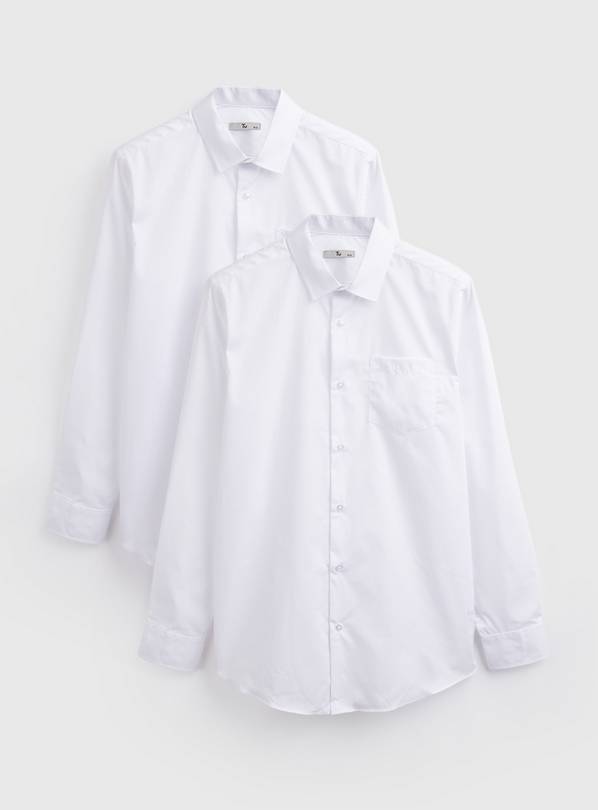 White Long Sleeve Regular Shirts 2 Pack 14.5