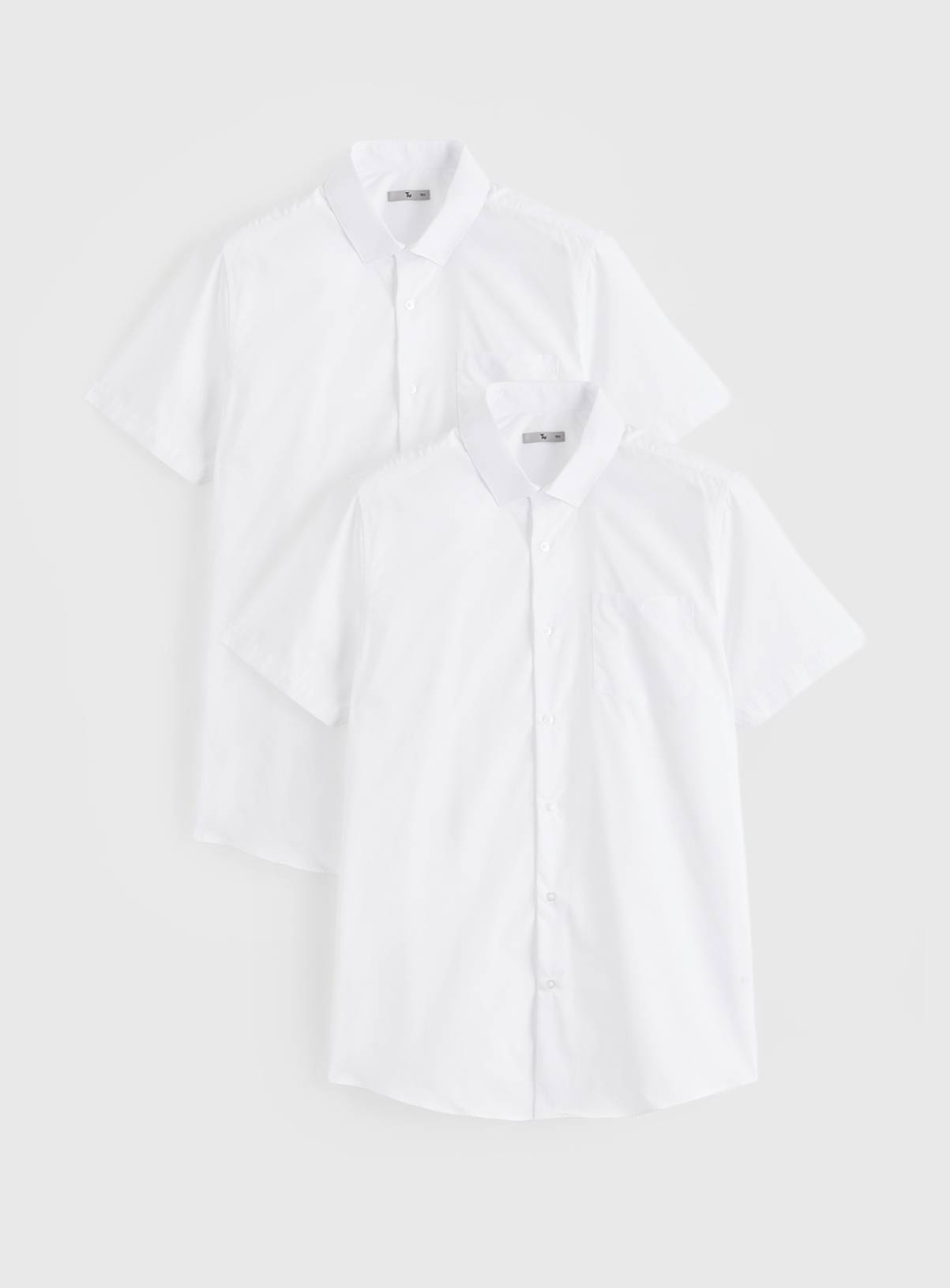 White Short Sleeve Regular Fit Shirts 2 Pack 16 - Image 1
