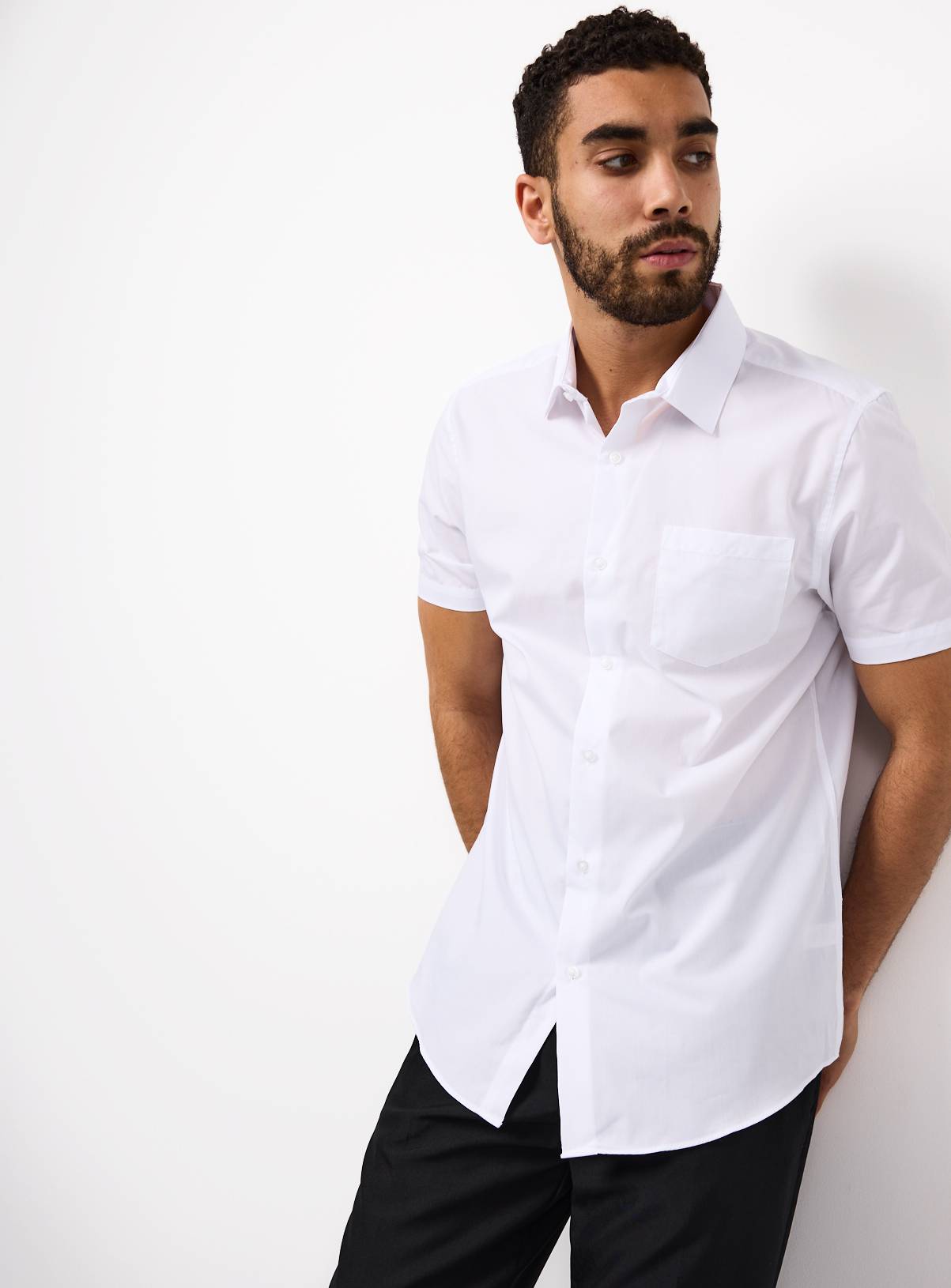 White Short Sleeve Regular Fit Shirts 2 Pack 16 - Image 2