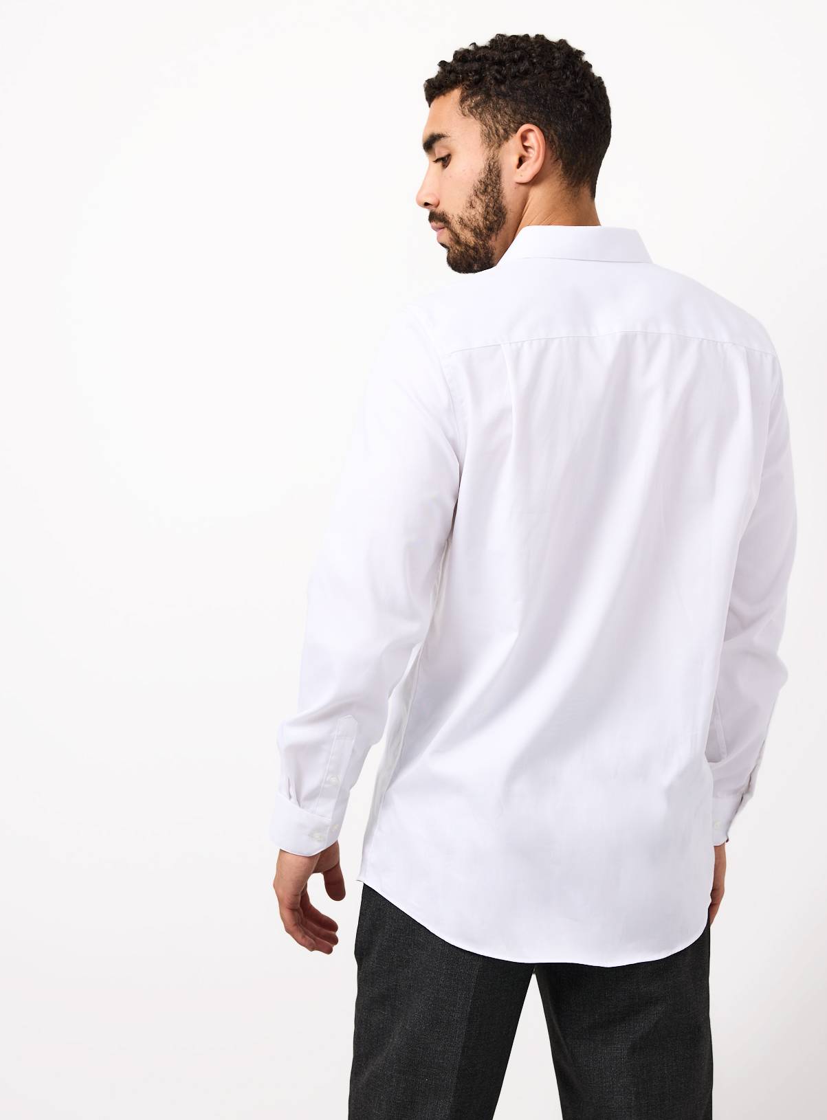 White Twill Cotton Regular Fit Shirt 20 - Image 5