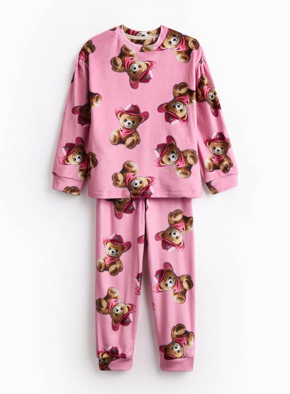 Pink Teddy Bear Cowgirl Printed Pyjamas 2-3 years
