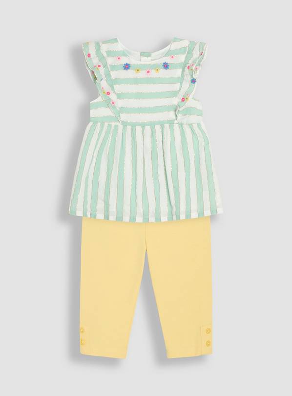 JOJO MAMAN BÉBÉ Floral Frill Sleeve Blouse & Leggings Set 18-24 months