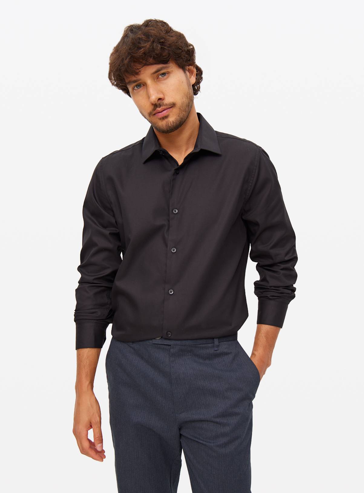 Black Twill Cotton Shirt 14 - Image 2