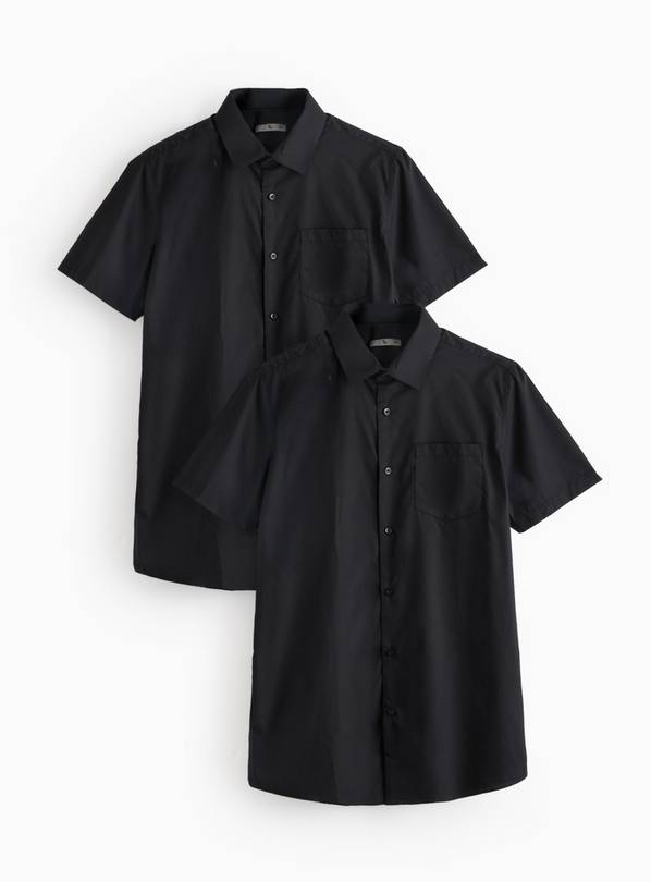 Black Regular Fit Shirt 2 Pack 14.5
