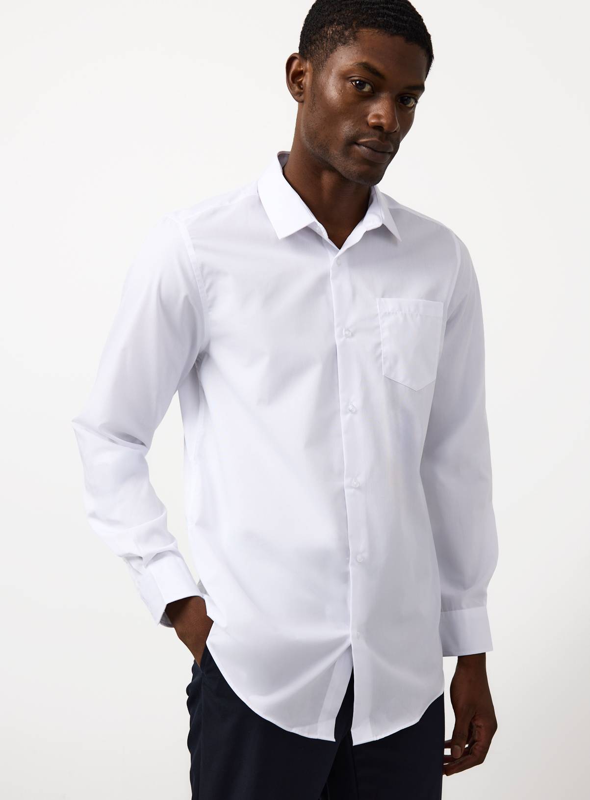White Long Sleeve Regular Shirts 2 Pack 19.5 - Image 2