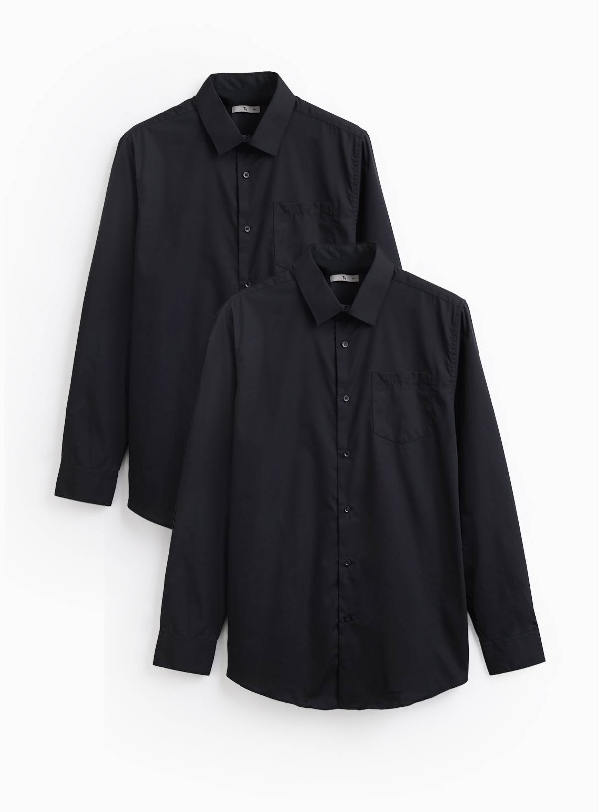 Black Regular Fit Long Sleeve Shirts 2 Pack 14 - Image 1
