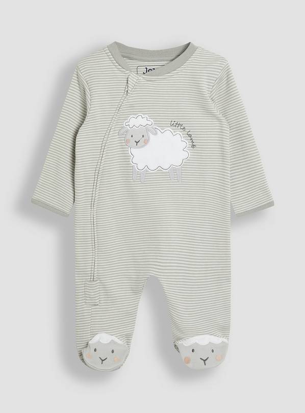 JOJO MAMAN BÉBÉ Little Lamb Applique Zip Sleepsuit 3-6 months
