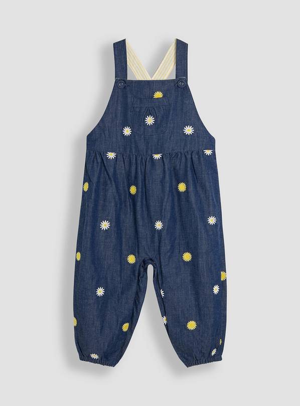 JOJO MAMAN BÉBÉ Daisy & Sunflower Embroidered Dungarees 3-6 months