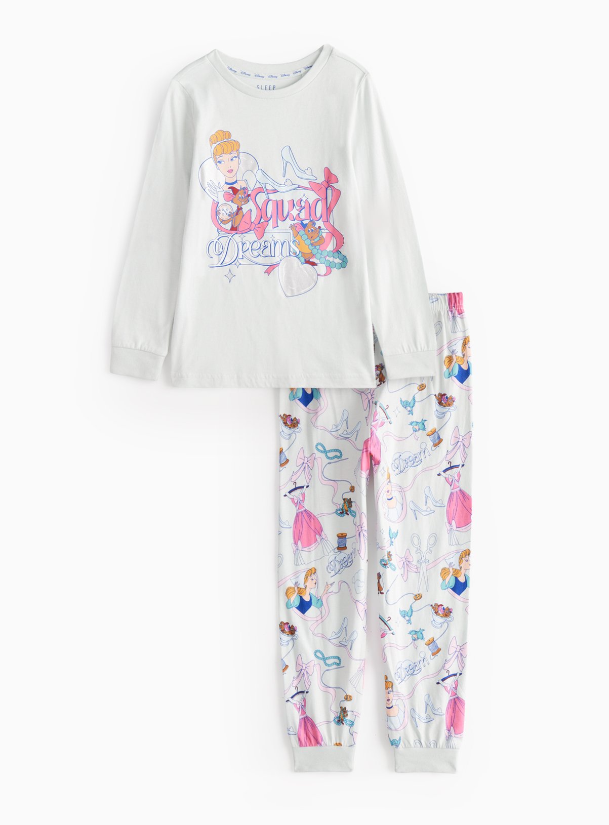 Blue Blue Disney Princess Cinderella Print Jersey Pyjamas - Disney Princesses by Sainsbury's