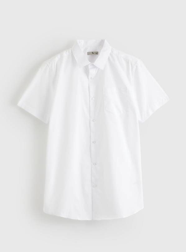 White Regular Fit Short Sleeve Shirts 5 Pack  17.5