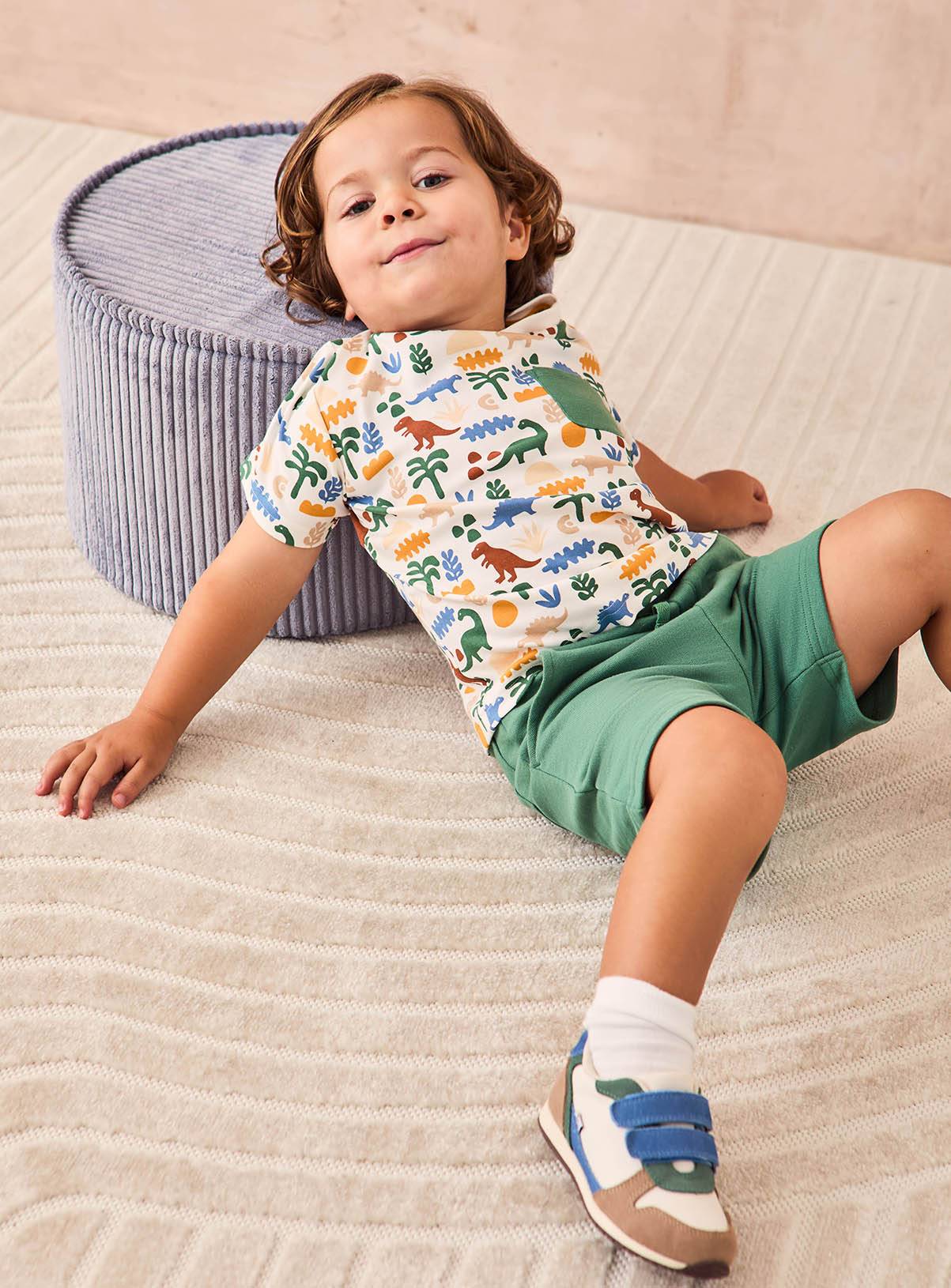 JOJO MAMAN BÉBÉ 2-Piece Dino Print T-Shirt & Short Set 3-6 months - Image 1