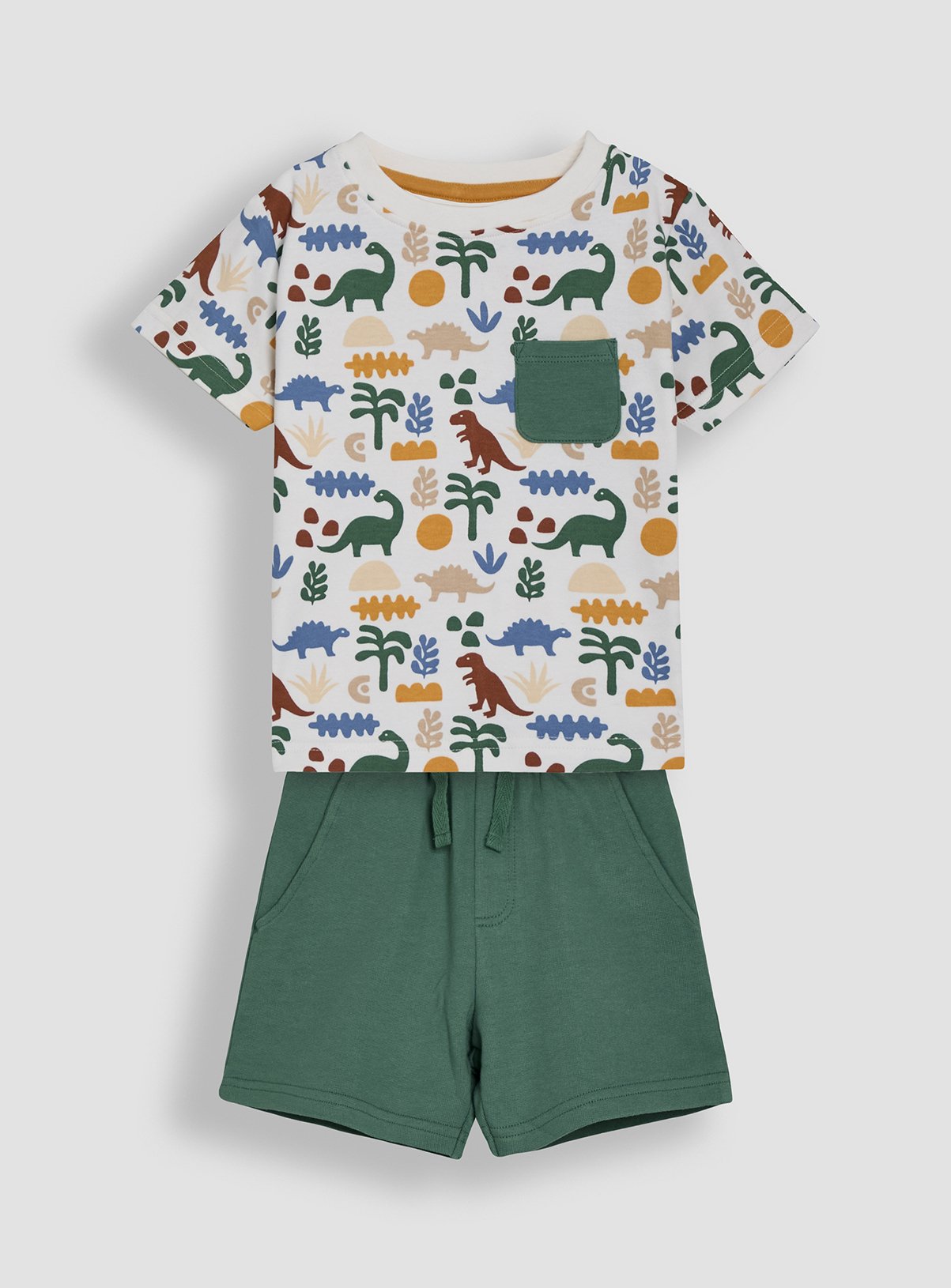 JOJO MAMAN BÉBÉ 2-Piece Dino Print T-Shirt & Short Set 3-6 months - Image 4 thumbnail