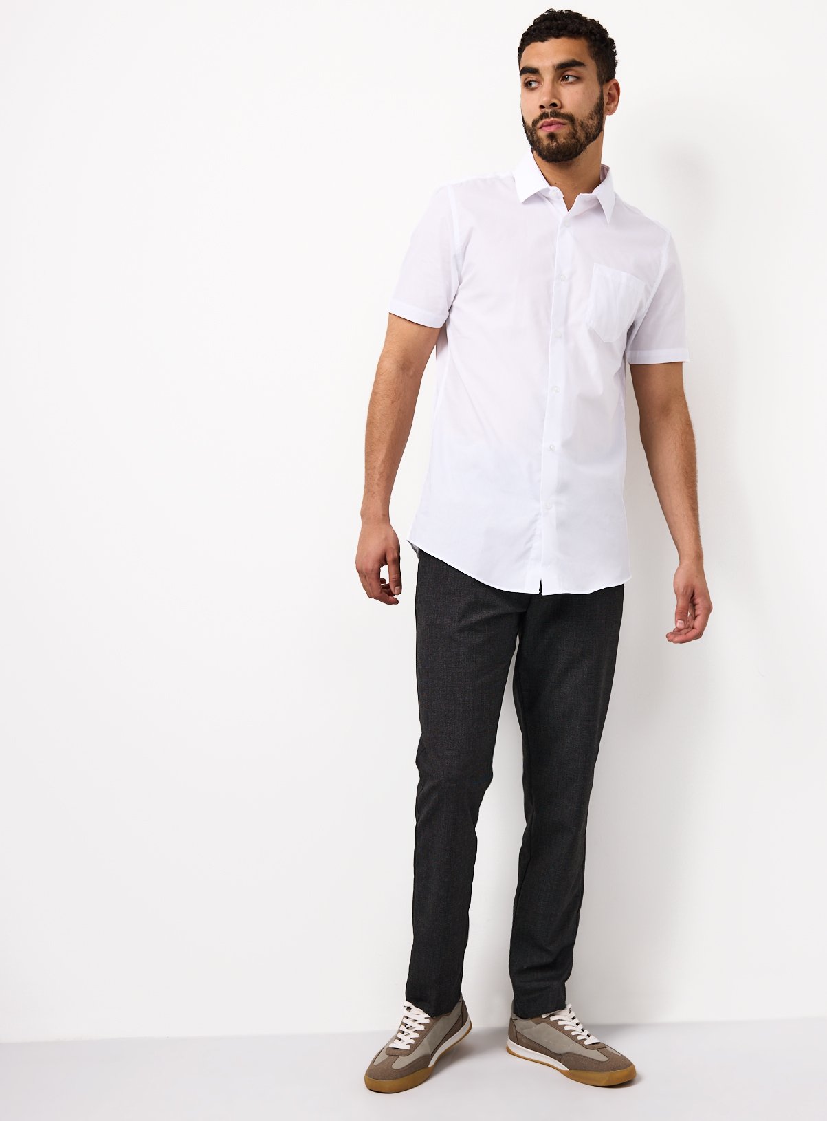 White Short Sleeve Slim Fit Shirts 2 Pack 14.5 - Image 3 thumbnail