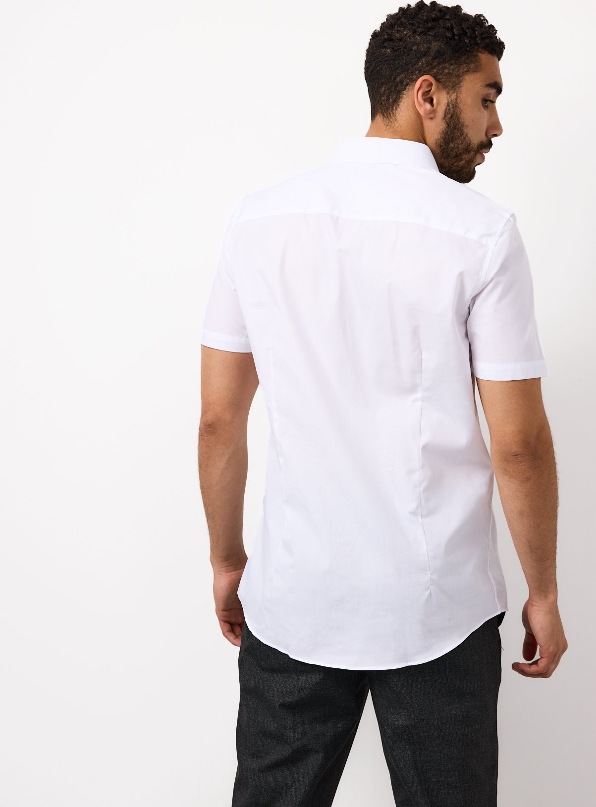White Short Sleeve Slim Fit Shirts 2 Pack 14.5 - Image 5 thumbnail