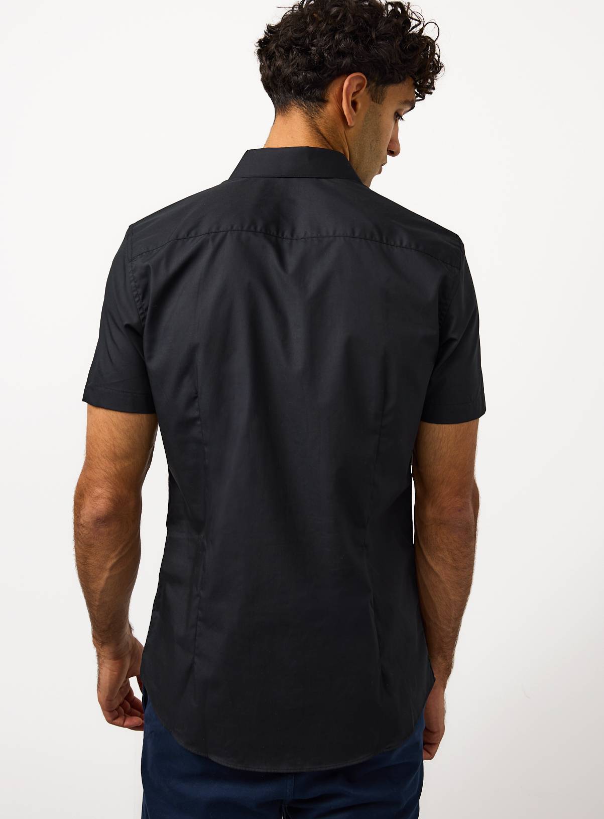 Black Short Sleeve Slim Fit Shirts 2 Pack 18.5 - Image 5