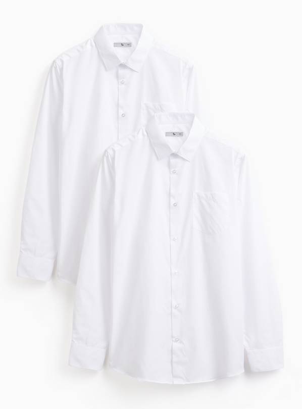 White Long Sleeve Slim Fit Shirts 2 Pack 20