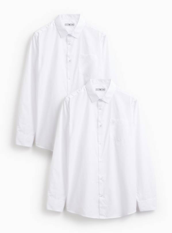 White Long Sleeve Slim Fit Shirts 2 Pack 21