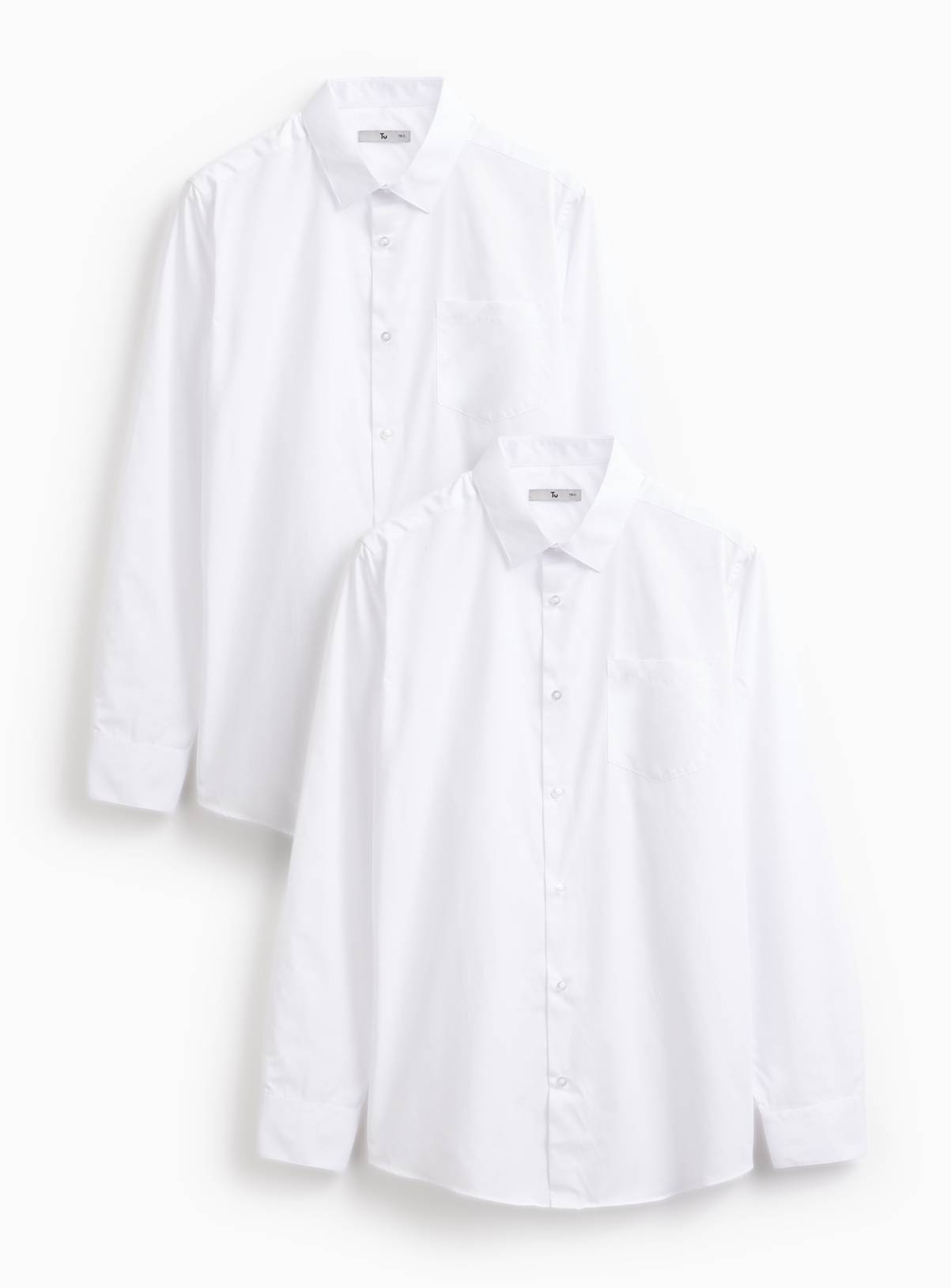 White Long Sleeve Slim Fit Shirts 2 Pack 14 - Image 1