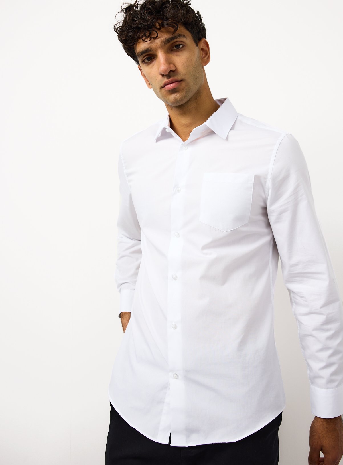 White Long Sleeve Slim Fit Shirts 2 Pack 14 - Image 2 thumbnail