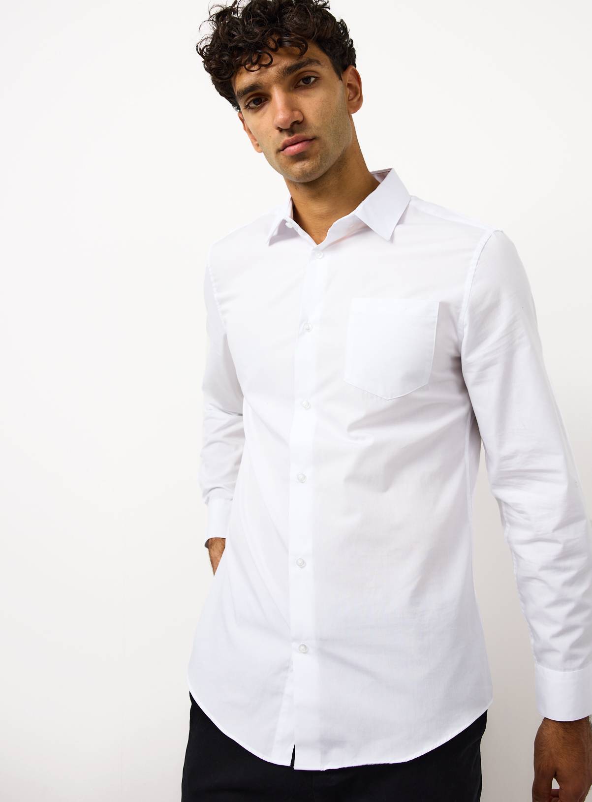 White Long Sleeve Slim Fit Shirts 2 Pack 14 - Image 2