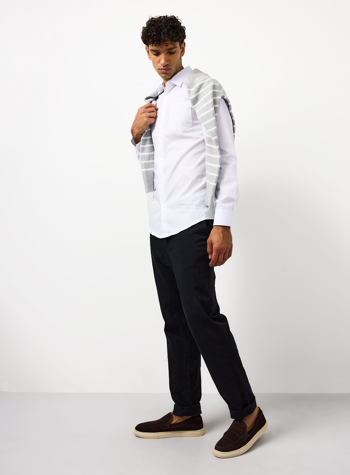 White Long Sleeve Slim Fit Shirts 2 Pack 14 - Image 3 thumbnail