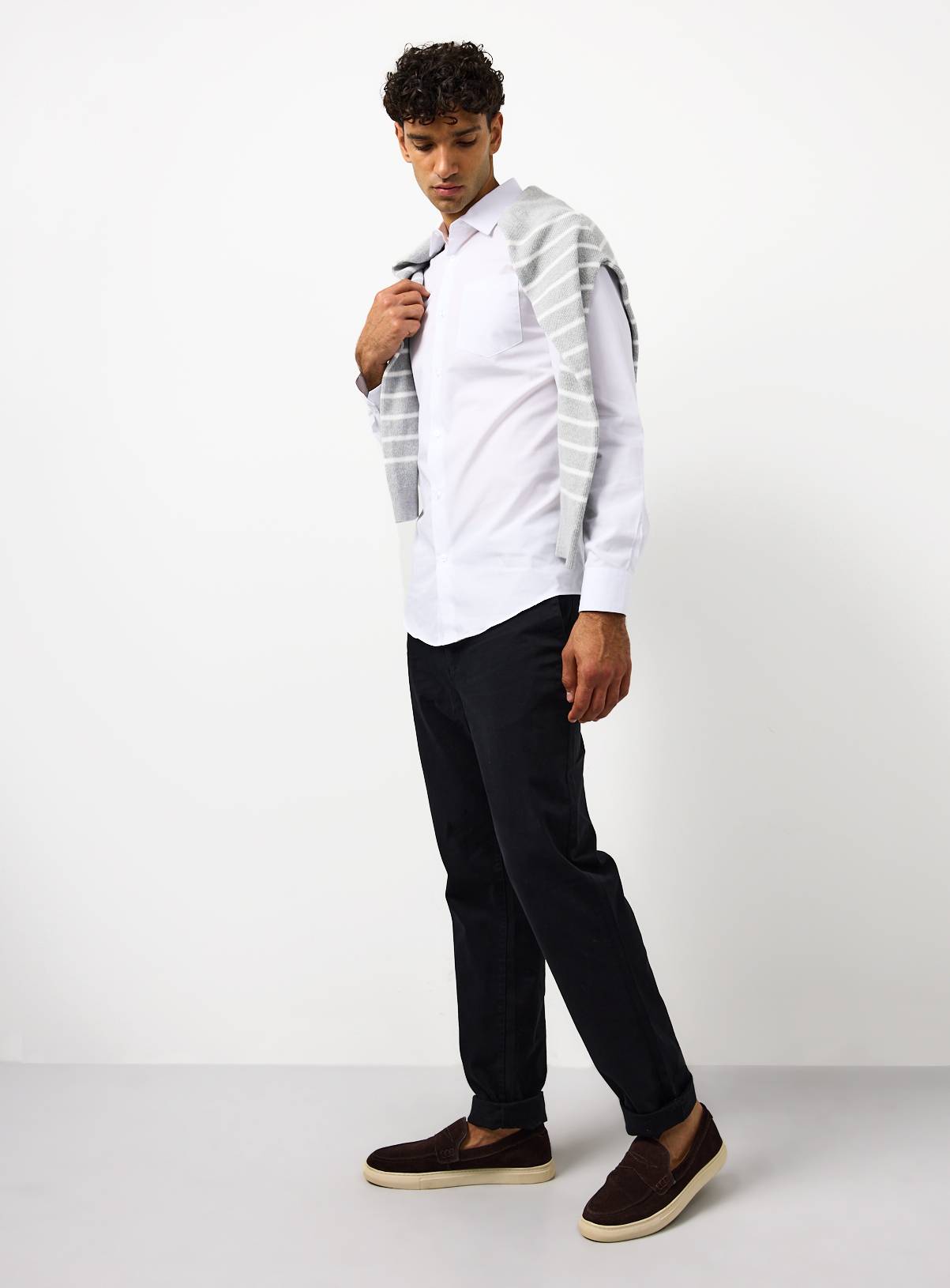 White Long Sleeve Slim Fit Shirts 2 Pack 14 - Image 3