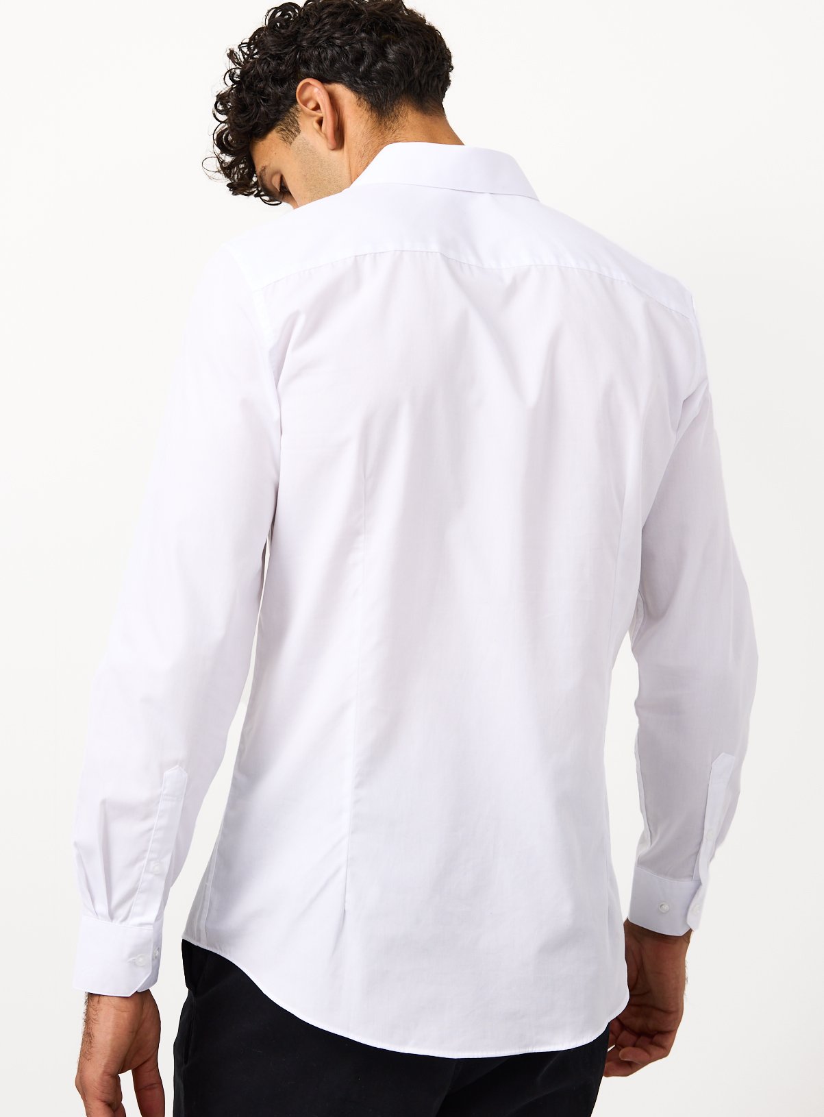 White Long Sleeve Slim Fit Shirts 2 Pack 14 - Image 6 thumbnail
