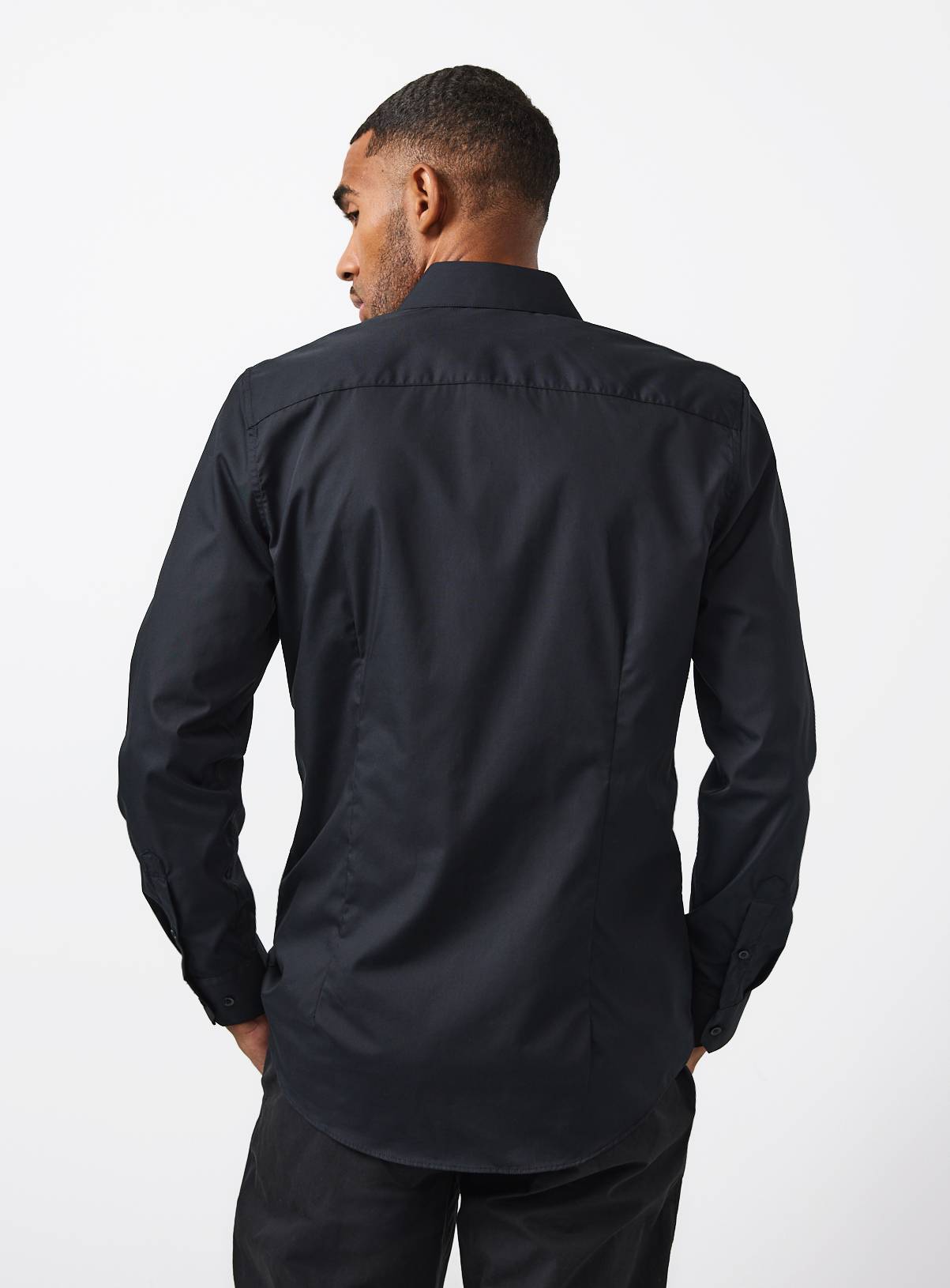 Black Long Sleeve Slim Fit Shirts 2 Pack 15.5 - Image 5