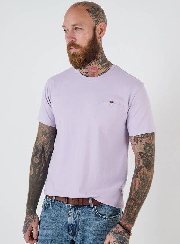 JOE BROWNS Chest Pocket Crew Neck T Shirt Lilac XXL