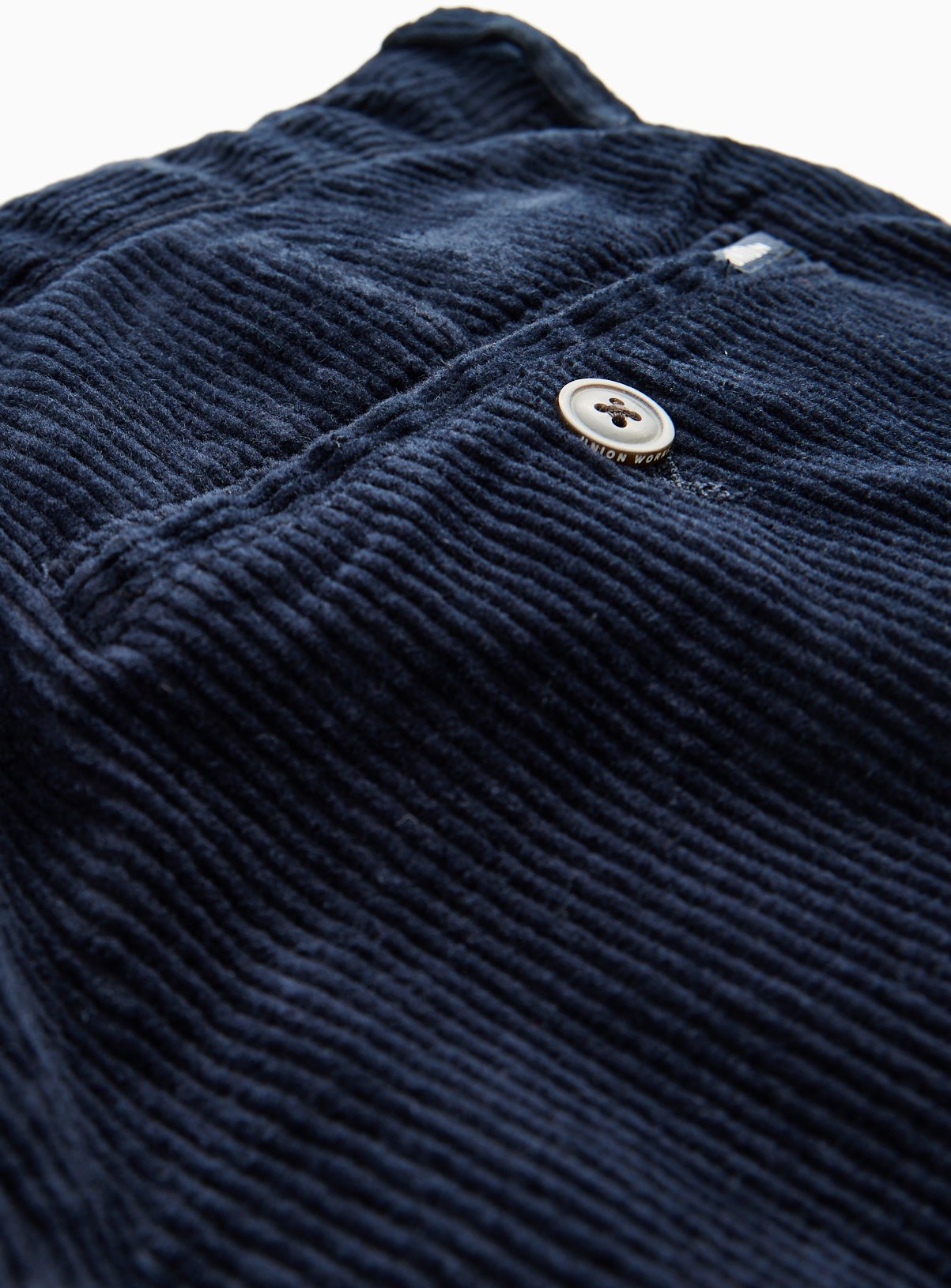UNION WORKS Navy Tapered Leg Corduroy Trousers 40S - Image 2 thumbnail