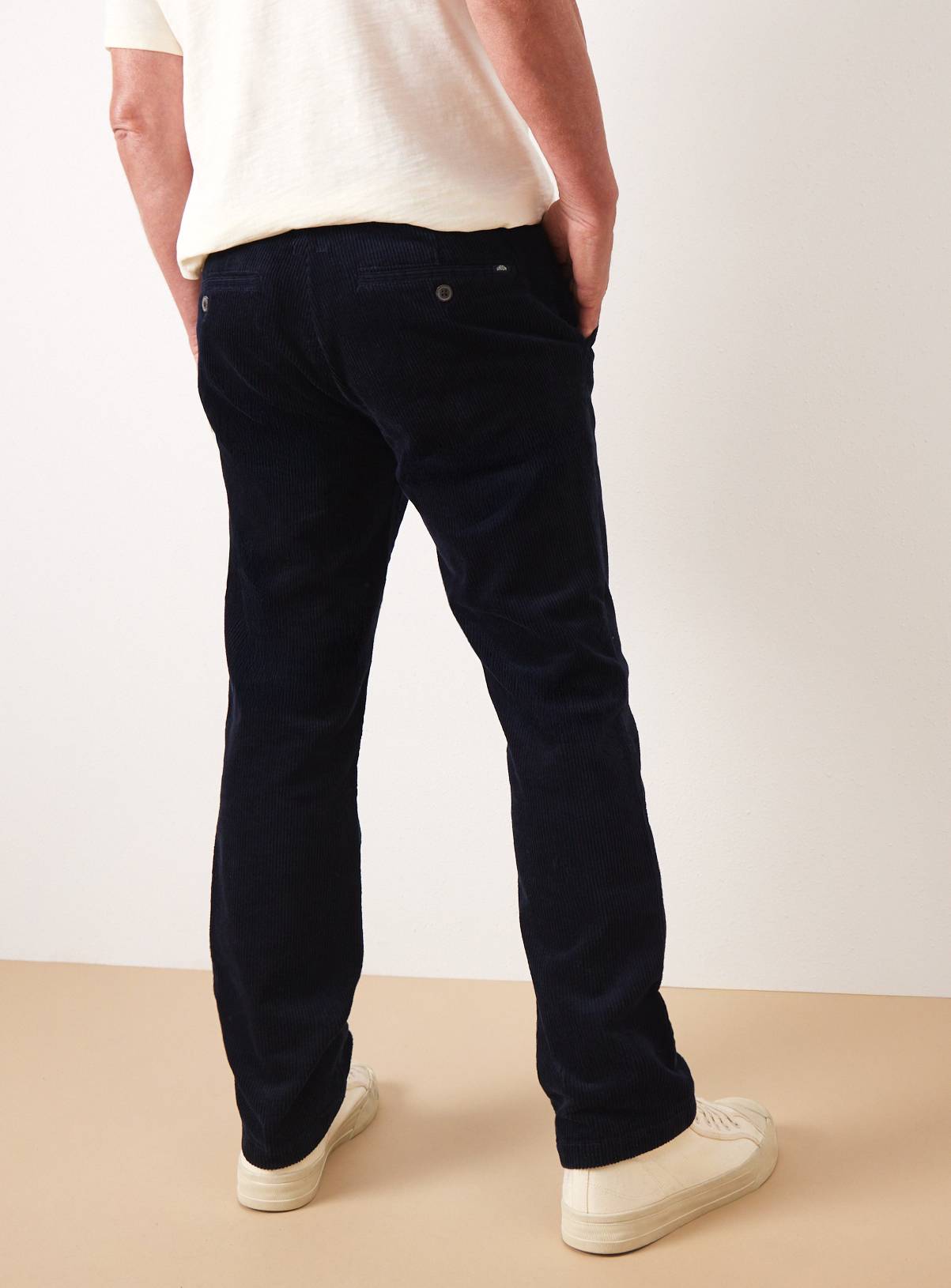 UNION WORKS Navy Tapered Leg Corduroy Trousers 40S - Image 3