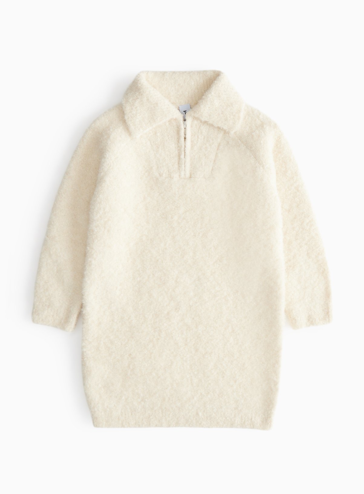 Cream Cream Zip Collar Knitted Jumper Dress (12 Years) - Tu by Sainsbury's