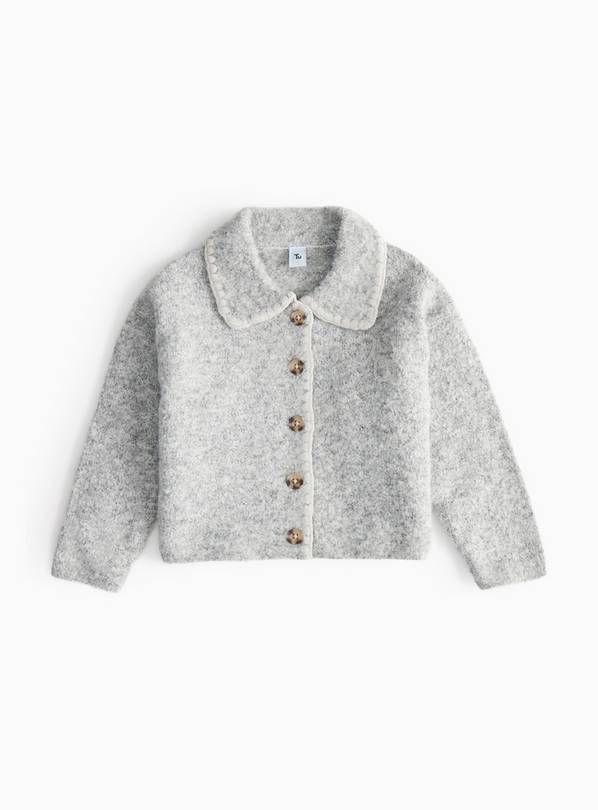 Grey Cosy Knit Collared Cardigan  11 years
