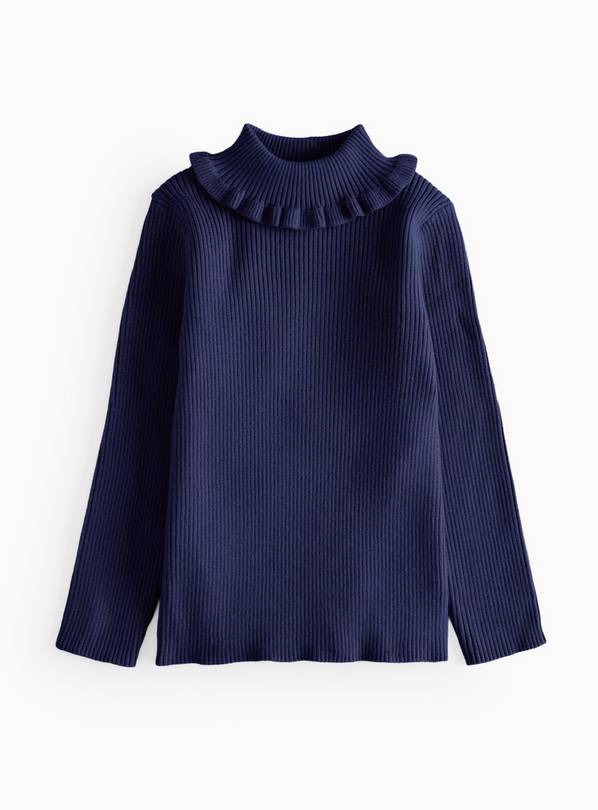 Navy Roll Neck Knitted Jumper 3-4 years
