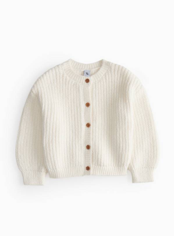 Cream Crew Neck Cardigan  4-5 years