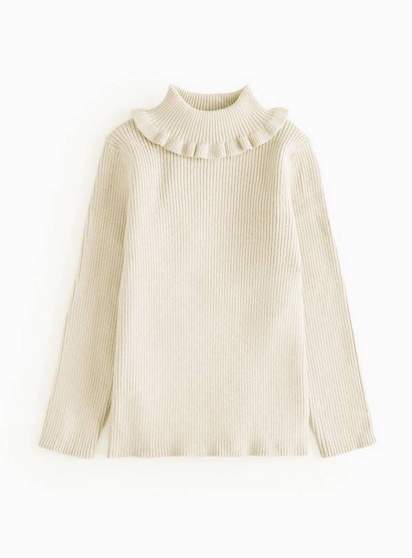 Cream Roll Neck Knitted Top  5-6 years