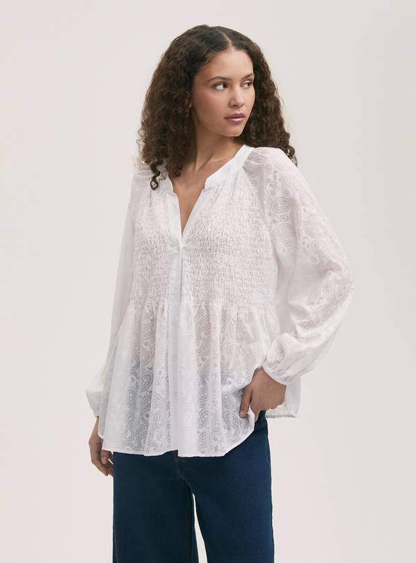 FINERY Martha Blouse White 8