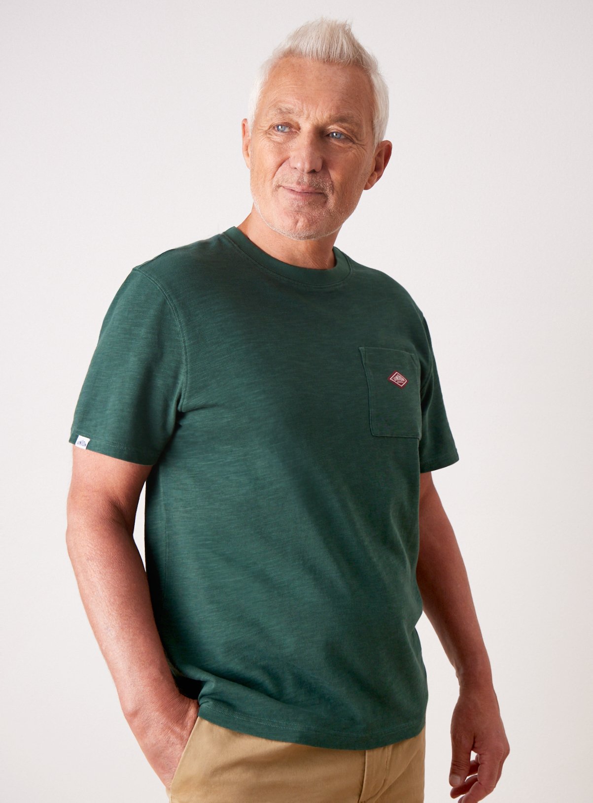 UNION WORKS Dark Green Logo Pocket T-Shirt XXXXL
