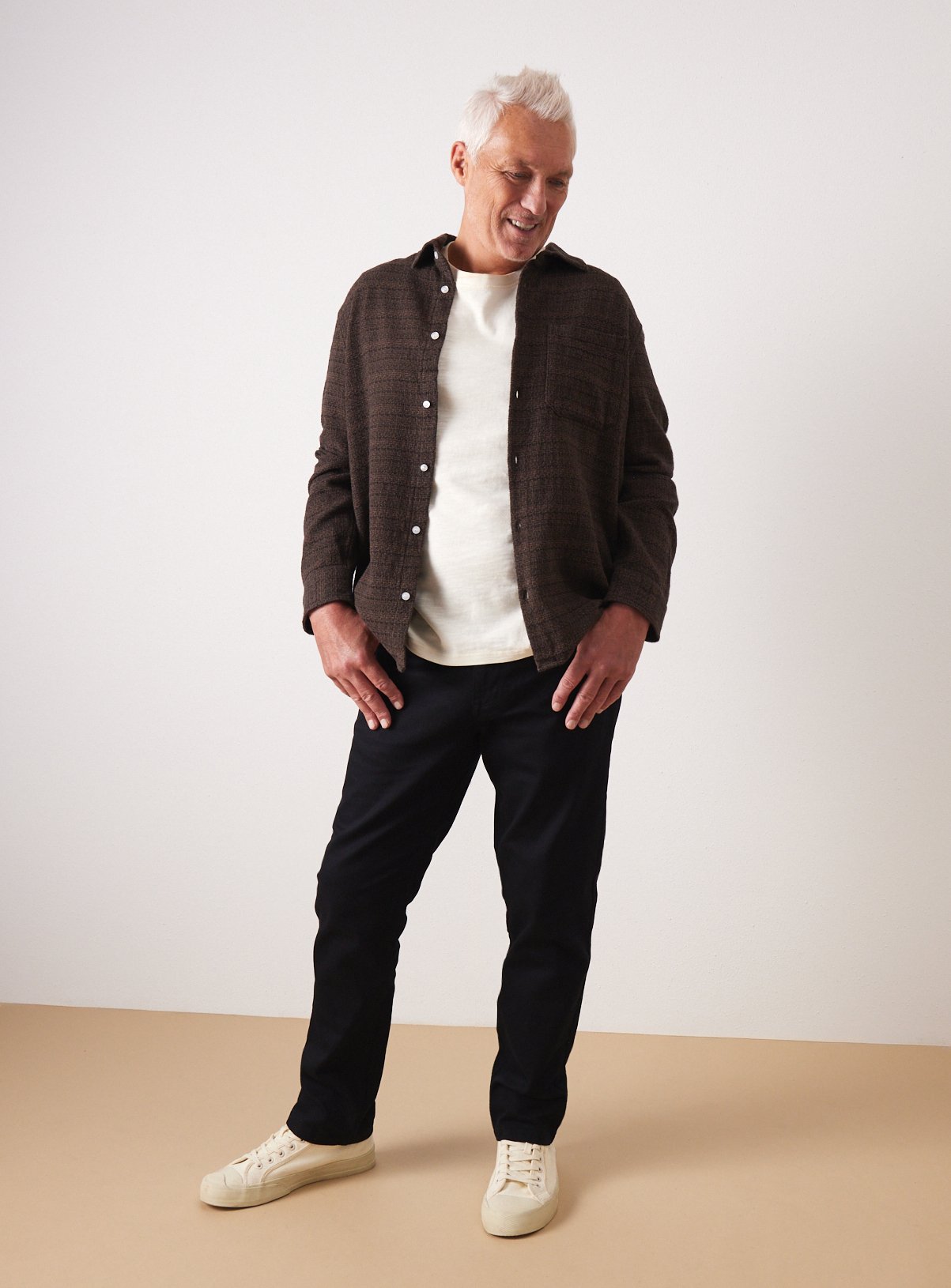 Men's UNION WORKS Brown Soft Textured Shirt