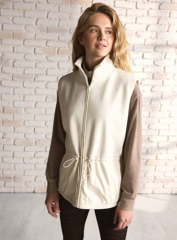 REAKTIV Cream Borg Tie-Waist Gilet XXL