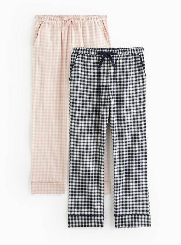 Pink & Navy Gingham Pyjama Bottoms 2 Pack 24