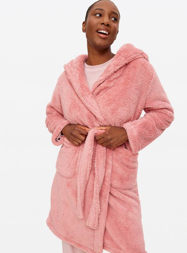 Buy Pink Fluffy Fleece Dressing Gown L Dressing gowns Argos