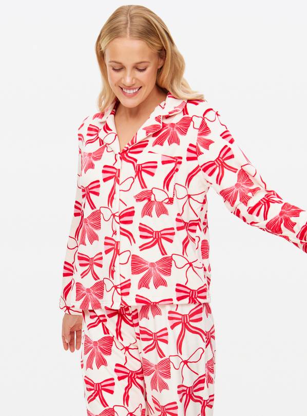 Pink Bows Printed Traditional Pyjamas S