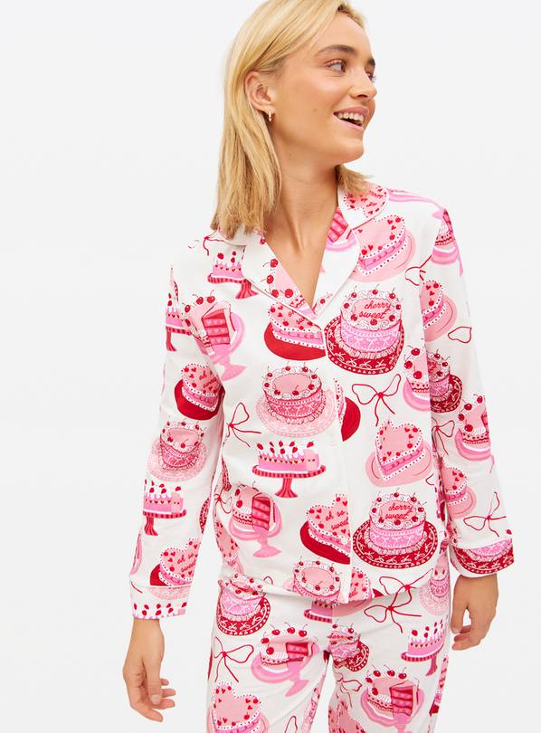 Pink Cakes Printed Traditional Pyjamas S