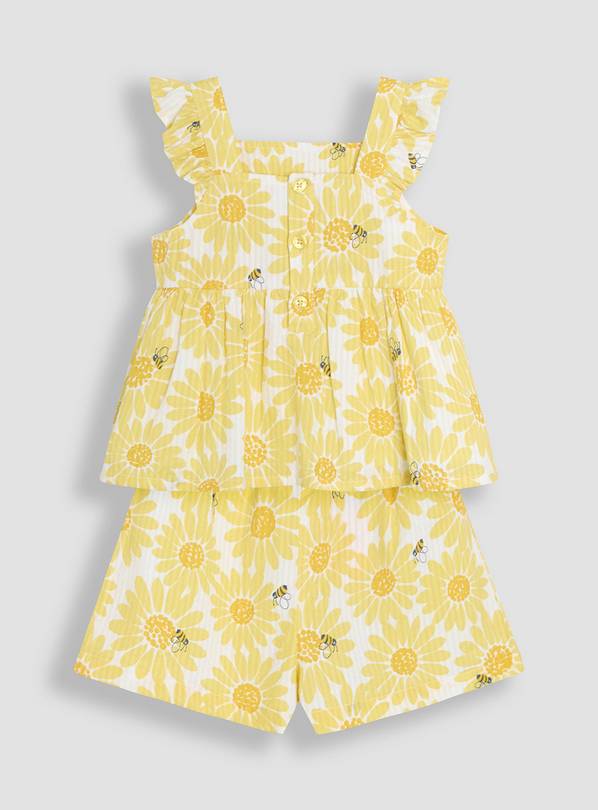 JOJO MAMAN BÉBÉ Sunflower Gingham Blouse & Shorts Set 6-12 months