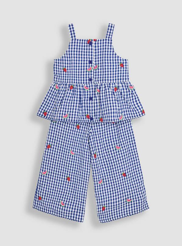 JOJO MAMAN BÉBÉ Strawberry Embroidered Blouse & Trousers Set 5-6 Years