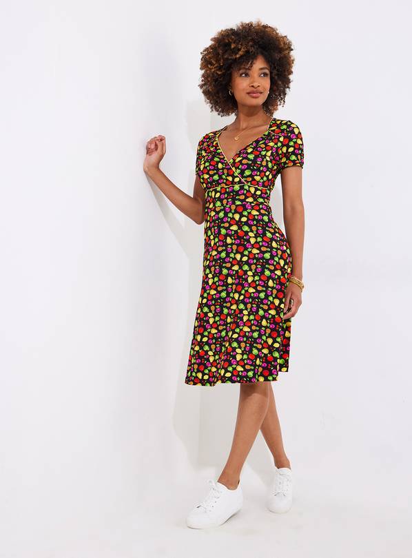 JOE BROWNS Fruity Floral Knee Length Jersey Dress 16