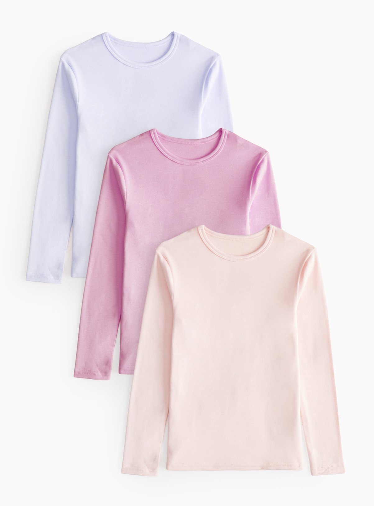 Pink Pink & Blue Long Sleeve Thermal Tops 3 Pack (7-8 Years) - Tu by Sainsbury's