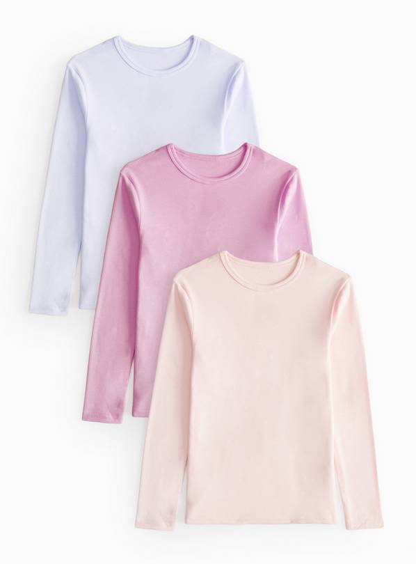 Pink & Blue Long Sleeve Thermal Tops 3 Pack 3-4 years