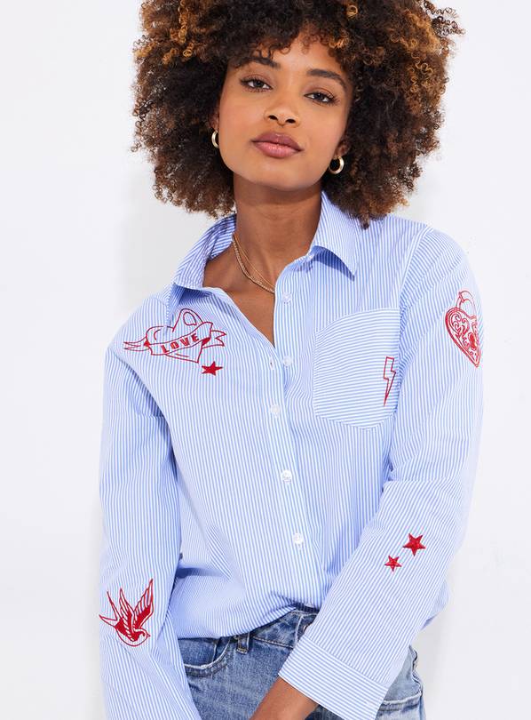 JOE BROWNS Pinstripe Embroidered Shirt 10